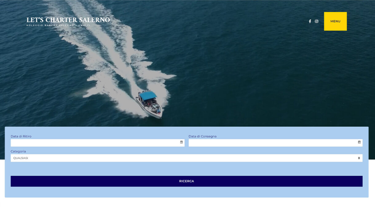 Sito web per noleggio barche Salerno